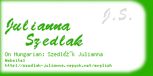 julianna szedlak business card